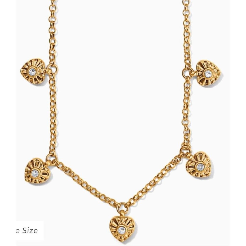 Brighton Esprit Heart Station Necklace STYLE JM7363 Color Gold $78 NWT